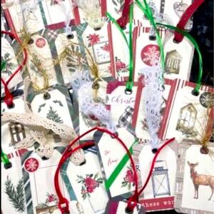 Festive Christmas Gift Tags Set 28 pcs Handmade